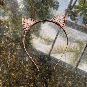 NWOT - Rose Gold Cat Ear Headband